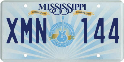 MS license plate XMN144
