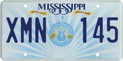 MS license plate XMN145