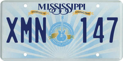 MS license plate XMN147