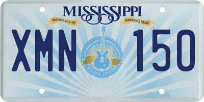 MS license plate XMN150
