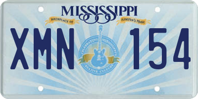 MS license plate XMN154