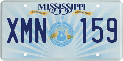 MS license plate XMN159