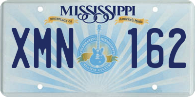 MS license plate XMN162