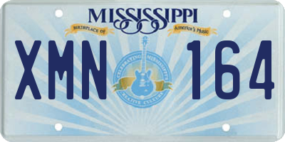MS license plate XMN164
