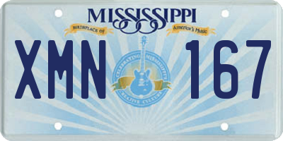 MS license plate XMN167