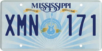 MS license plate XMN171