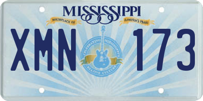 MS license plate XMN173