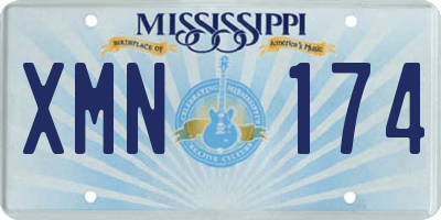 MS license plate XMN174