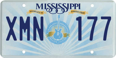 MS license plate XMN177