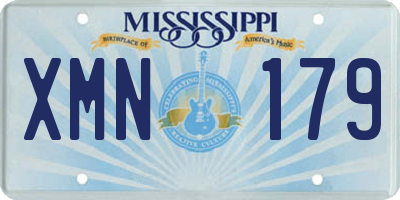 MS license plate XMN179