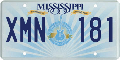 MS license plate XMN181