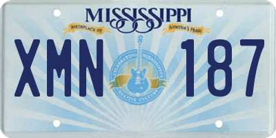MS license plate XMN187
