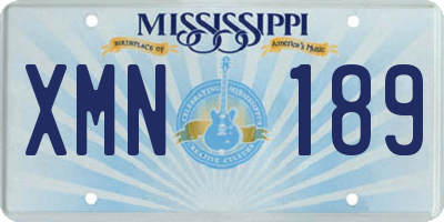 MS license plate XMN189