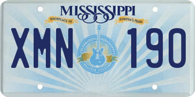 MS license plate XMN190