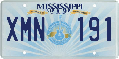 MS license plate XMN191