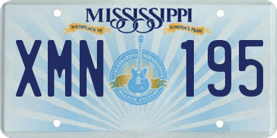 MS license plate XMN195