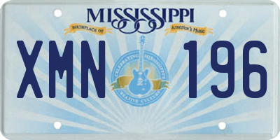 MS license plate XMN196