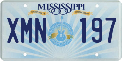 MS license plate XMN197