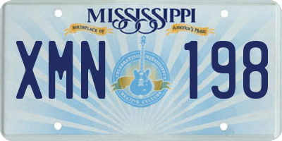 MS license plate XMN198