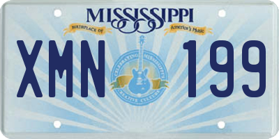 MS license plate XMN199