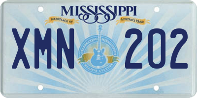 MS license plate XMN202