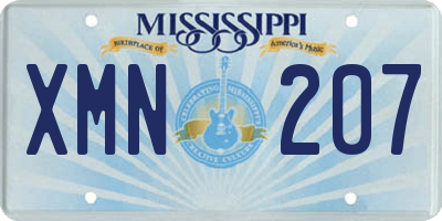 MS license plate XMN207