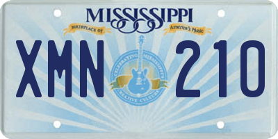 MS license plate XMN210