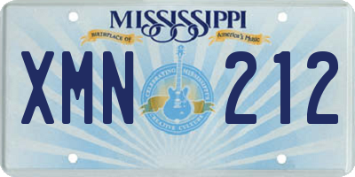 MS license plate XMN212