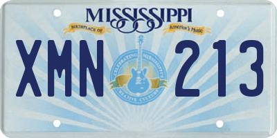 MS license plate XMN213