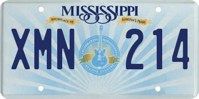 MS license plate XMN214
