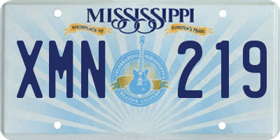 MS license plate XMN219