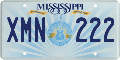 MS license plate XMN222