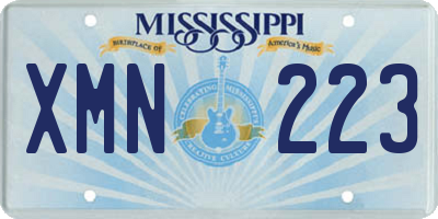 MS license plate XMN223