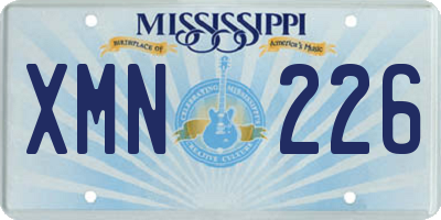 MS license plate XMN226