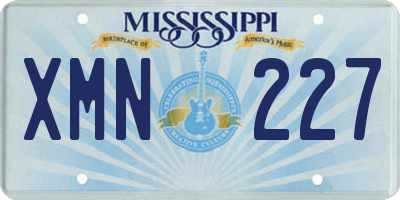 MS license plate XMN227