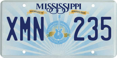 MS license plate XMN235