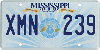 MS license plate XMN239