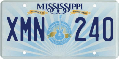 MS license plate XMN240