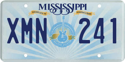 MS license plate XMN241