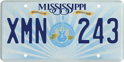 MS license plate XMN243