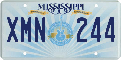 MS license plate XMN244