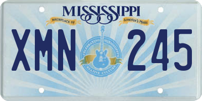 MS license plate XMN245
