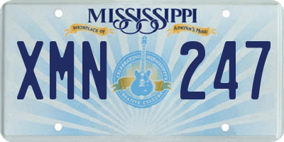 MS license plate XMN247