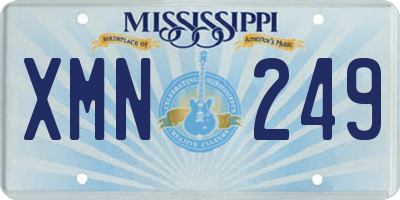 MS license plate XMN249