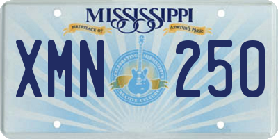 MS license plate XMN250