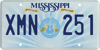MS license plate XMN251