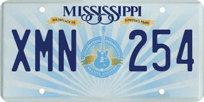 MS license plate XMN254