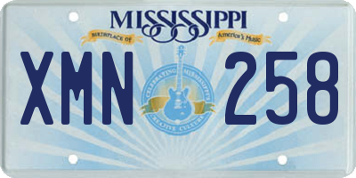 MS license plate XMN258