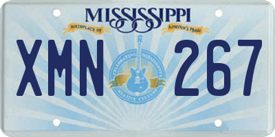 MS license plate XMN267