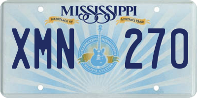 MS license plate XMN270